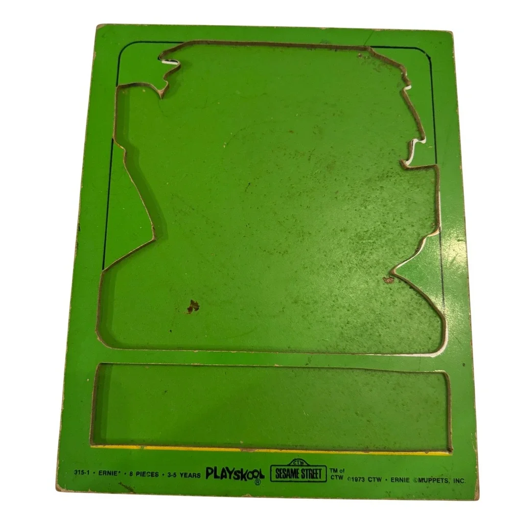 Vintage Playskool Sesame Street Ernie‎ Wooden Peg Puzzle 8 Pieces 3-5 Years